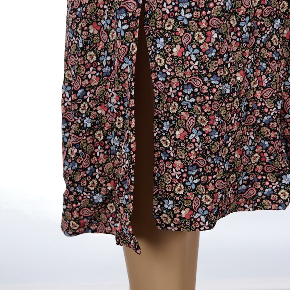 LOFT Vine Floral Paisley Cap Sleeve Midi Dress Size 4 - Picture 4 of 7